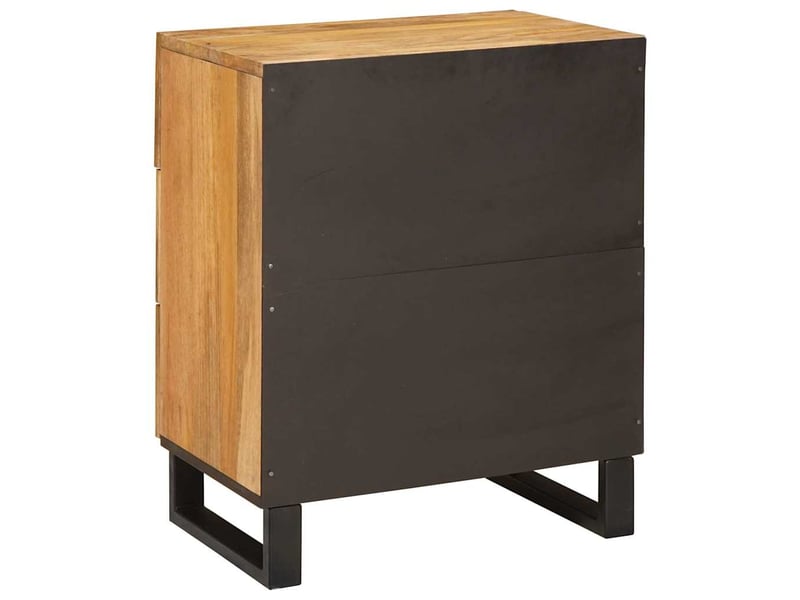  Table de chevet, table de nuit naturel 50 x 33 x 62 cm bois de mangue massif shl8101  - Conforama E