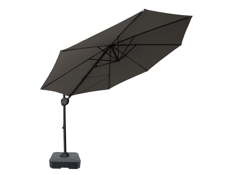  Axi solea parasol déporté rond avec pied de parasol, ø 300 cm, antracitetaupe| parasol de jardin terrasse, toile anti-uv, indice upf 30+ | housse de protection inclus  - Conforama E