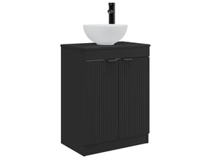 Meuble salle de bain avec évier, meuble de rangement noir 54x35x83 cm shl1065