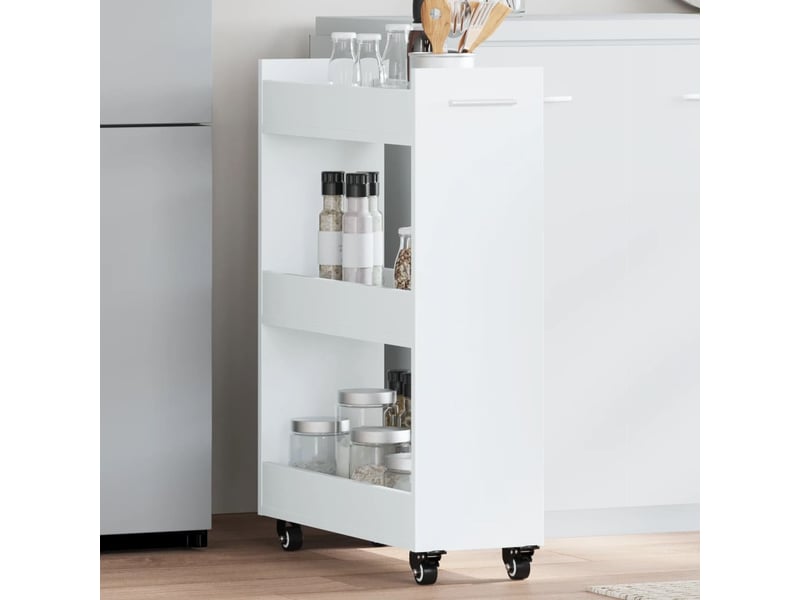  Armoire de rangement, armoire avec roues blanc 60x22x79 cm bois d'ingénierie  - Conforama B