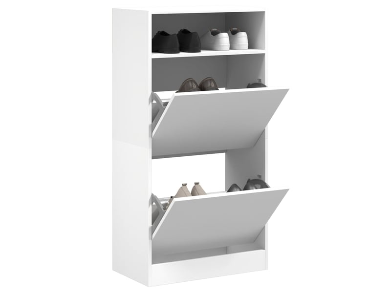  Meuble à chaussure | armoire à chaussures blanc 60x34x116 cm bois d'ingénierie  - Conforama B