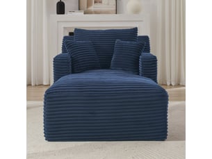 Méridienne bleu en velours côtelé canapé salon moderne confortable sans montage pour appartement
