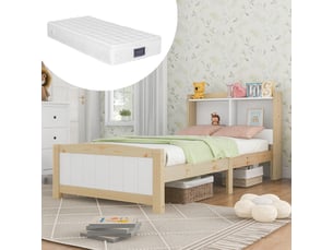 Lit avec rangement 90x200 cm <strong></strong>  <strong></strong> coloris blanc