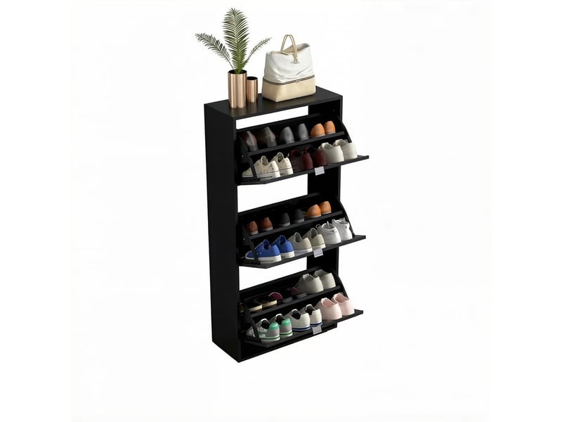  Meuble rangement modèle hidden, armoire à chaussures cachée, meuble entrée chambre, structure stable 1 pièce  - Conforama A