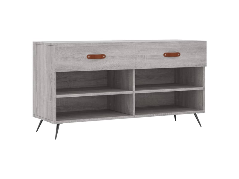  Banc à chaussures, meuble à chaussures sonoma gris 102x35x55 cm bois d'ingénierie shl3390  - Conforama A