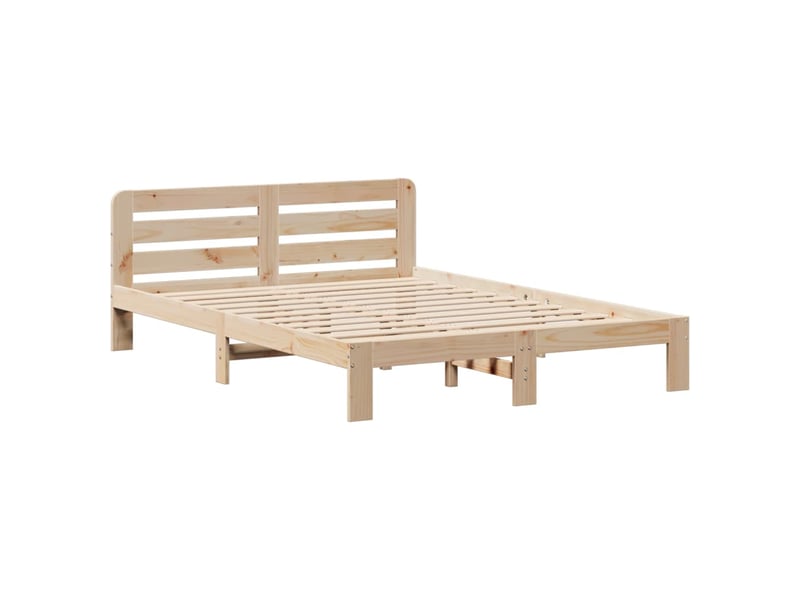  Lit double- lit adulte -  cadre de lit sans matelas 120x200 cm bois de pin massif  - Conforama B