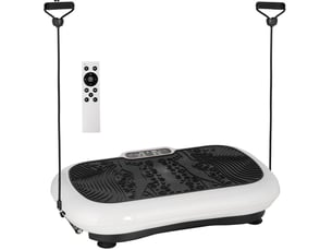 Plateforme vibrante 73x40x13 cm 99 niveaux 2 bandes de fitness abs blanc
