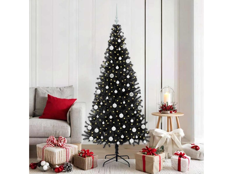  Sapin de noël - arbre de noël noir 180 cm pvc  - Conforama B