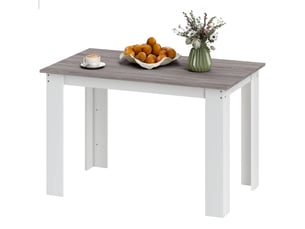 Table à manger table de cuisine moderne avec grand plateau 4-6 personnes en panneau de particules 120x69x75cm gris