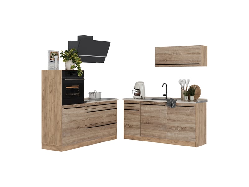  Vicco cuisine, sonomachêne doré, 160cm sans plan de travail  - Conforama E