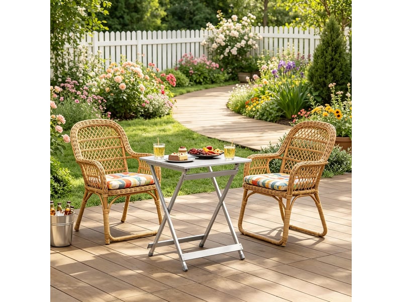 Table d’appoint pliante extérieure, table balcon, table camping portable multifonctionnelle - Conforama E