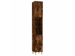 Amoire de salle de bain chêne fumé 30x30x190cm bois d'ingénierie shl820
