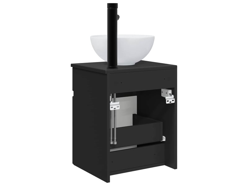  Meuble de lavabo mural, rangement salle de bain noir 39x41x64.5 cm bois d'ingénierie  - Conforama D