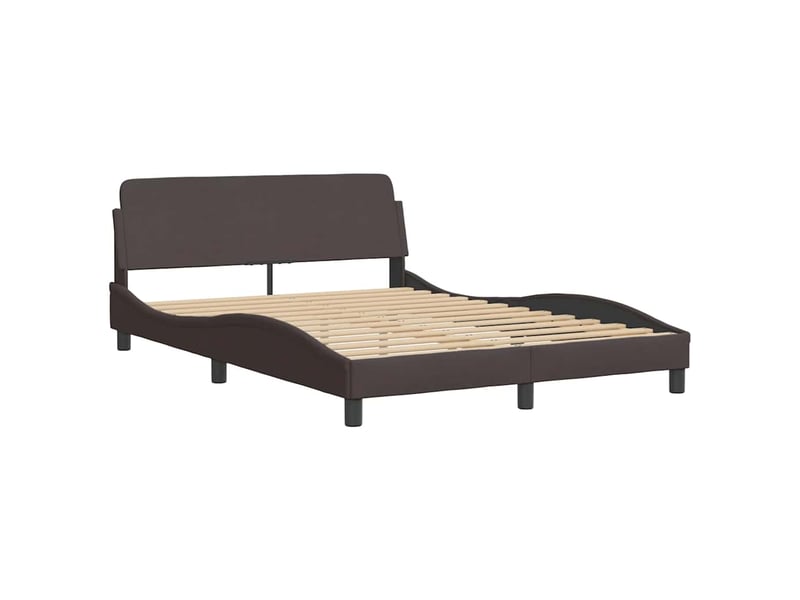 Lit double- lit adulte - cadre de lit dover marron foncé 140x190 cm tissu - Conforama B