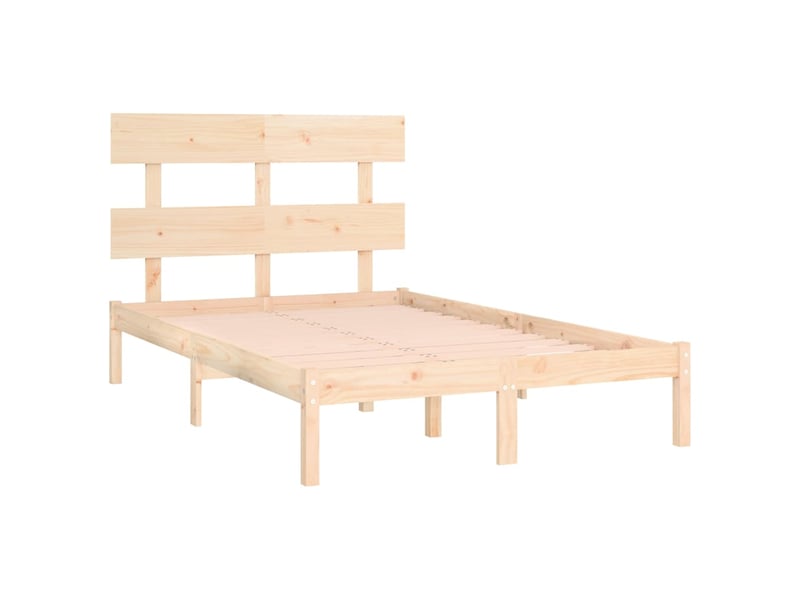  Lit double- lit adulte -  cadre de lit sans matelas 150x200 cm bois massif  - Conforama C
