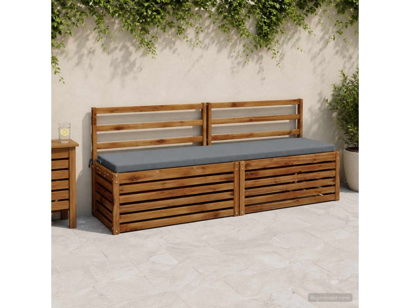  Lot de 2 coussins de banc, coussins d'assise soest 100 % polyester bleu cf56774  - Conforama B