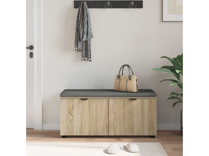  Banc d'entrée, banc interieur avec coussin chêne sonoma 100x38x46 cm shl48779  - Conforama D