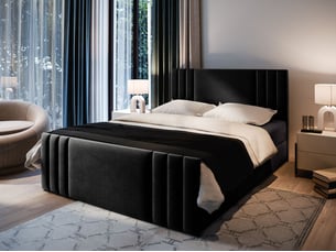 Lit avec rangement 180x200 cm MASSENO coloris noir
