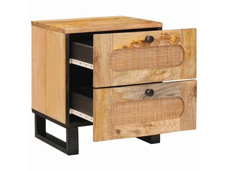 Table de chevet avec tiroir 2 pièces naturel 40 x 33 x 46 cm - Conforama D