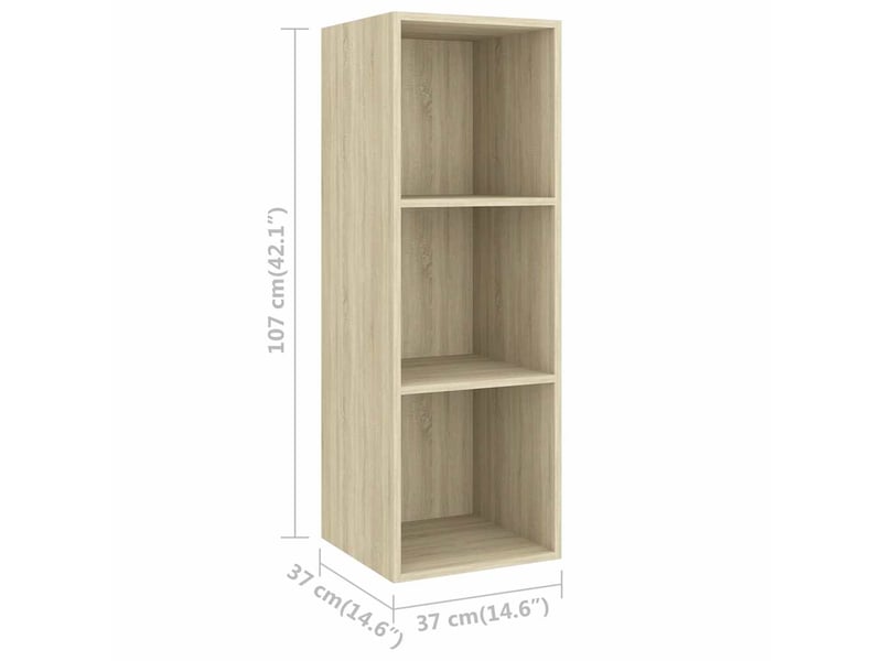  Lot de 2 meuble tv mural, meuble tv suspendu chêne sonoma bois d'ingénierie shl27173  - Conforama E