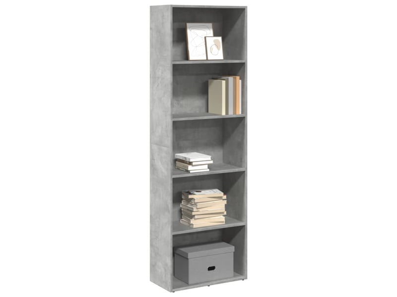  Bibliothèque, meuble de rangement salon gris béton 60x30x189 cm bois d'ingénierie  - Conforama B