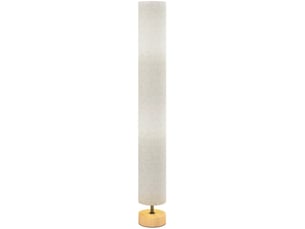 Lampe colonne de sol en bois de pin et lin gris 120 cm double douille e27 interrupteur au pied