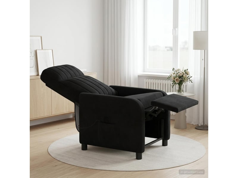  Vidaxl fauteuil de massage inclinable noir velours (v)  - Conforama B