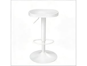 Tabouret de bar pivotant 41,5 x 31,5 x 60-81 cm - hauteur réglable - assise massif de pin - hauteur réglable - pied métal - blanc