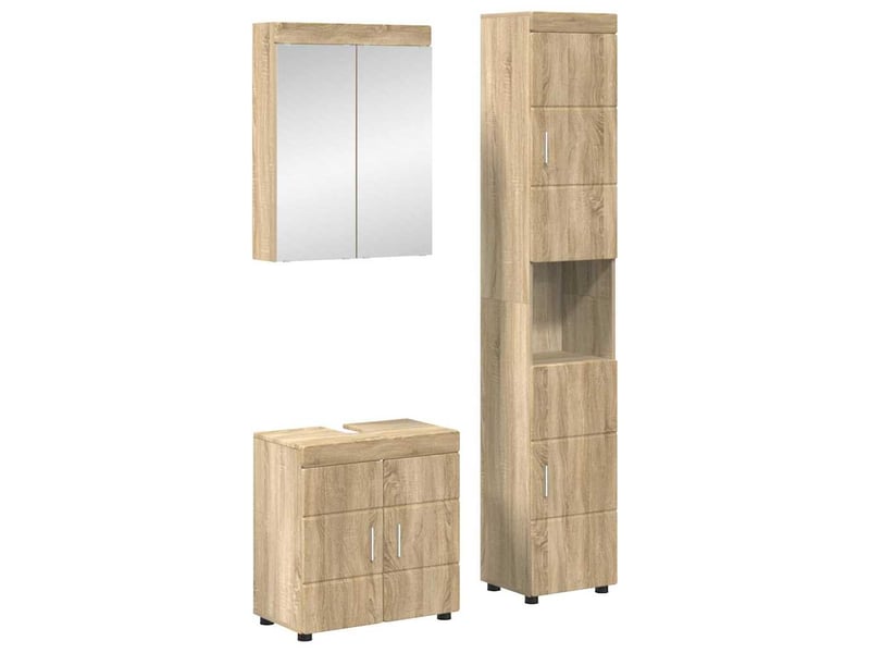 Ensemble de mobilier de salle de bain tulum 3 pc chêne sonoma cf64718 - Conforama B