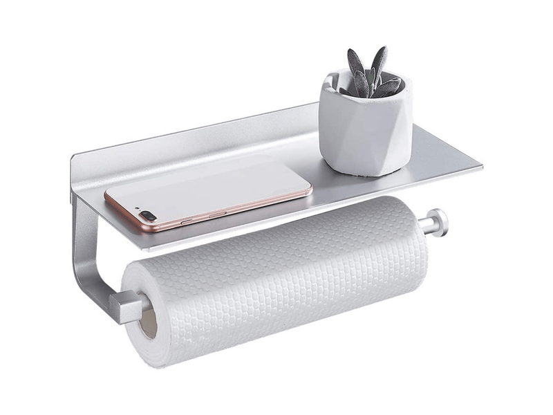  Porte-papier toilette porte-papier toilette accessoires de cuisine en aluminium mat porte-papier de cuisine sans poinçon argent  - Conforama A