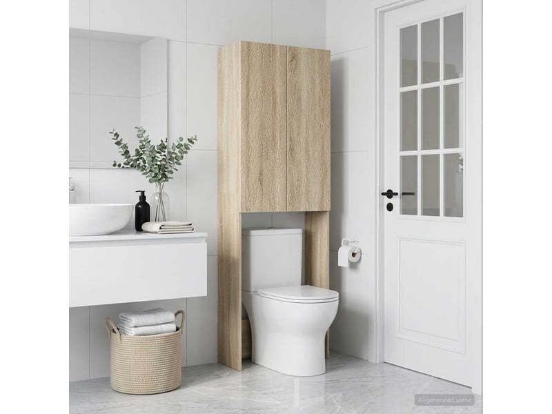 Armoire de toilette, meuble de toilette delft chêne sonoma 66x25.5x190 cm - Conforama B