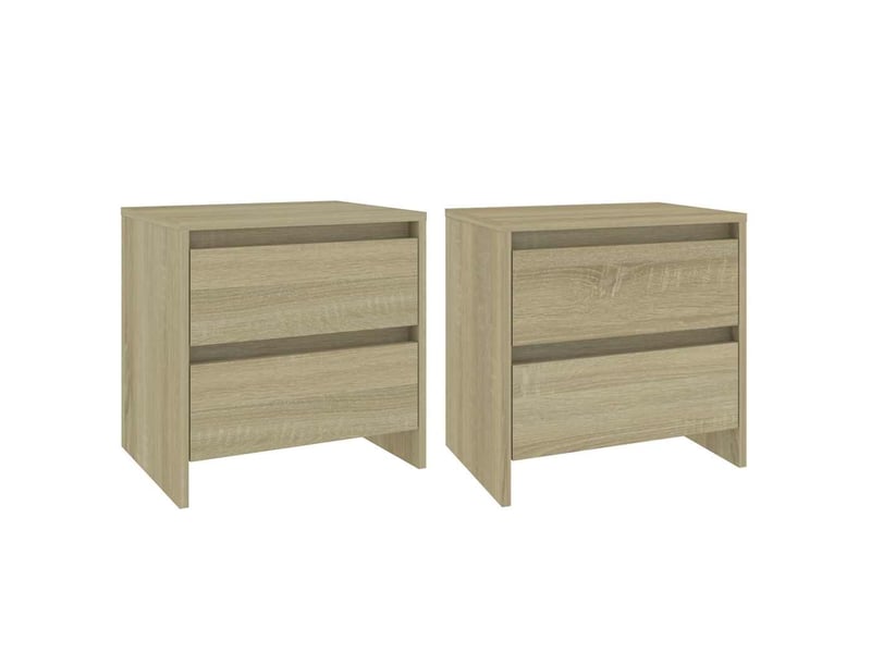  Lot de 2 tables de chevet - cabinet de chevet - table de nuit chêne sonoma bois d'ingénierie  - Conforama A