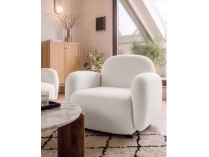 Fauteuil jule bouclé blanc cassé