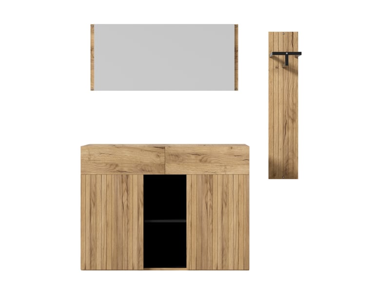 Portemanteau avec banc et rangement 125 x 35 x 178 cm en mdf - Conforama R