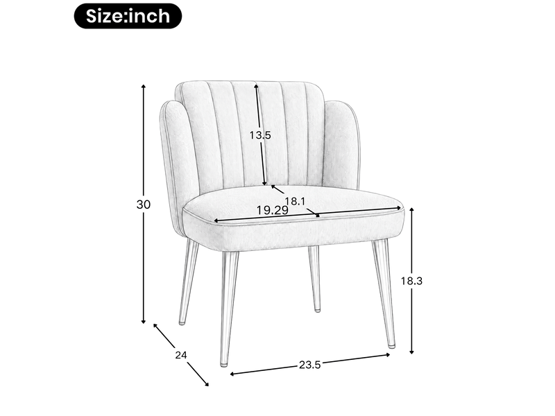  Lot de 4 chaises de salle à manger 58,5x62x78 cm rembourrées vertes pieds dorés  - Conforama C