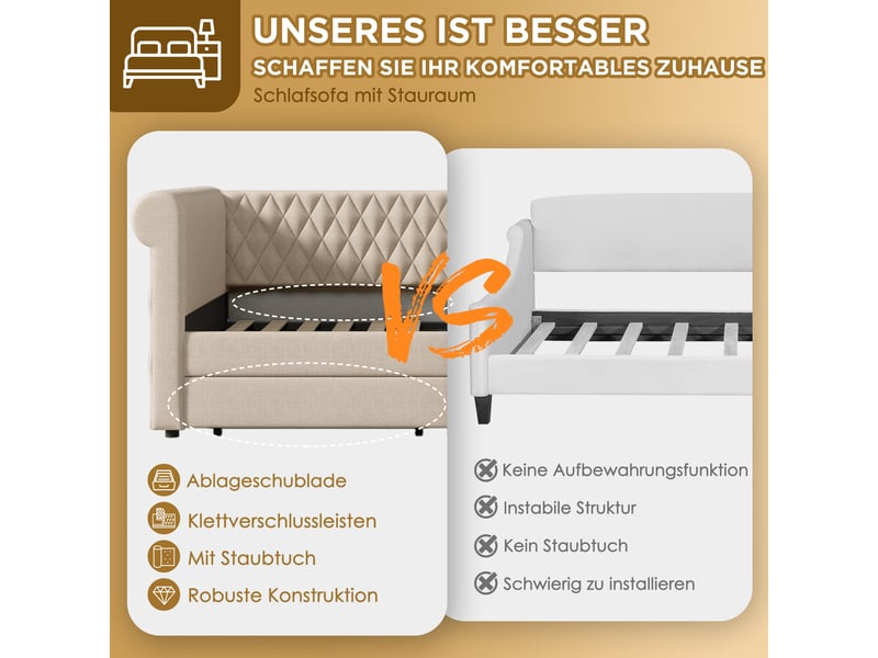 Lit coffre double 90x200 cm - avec led - matelas inclus - usb type-c - gris  - Conforama D