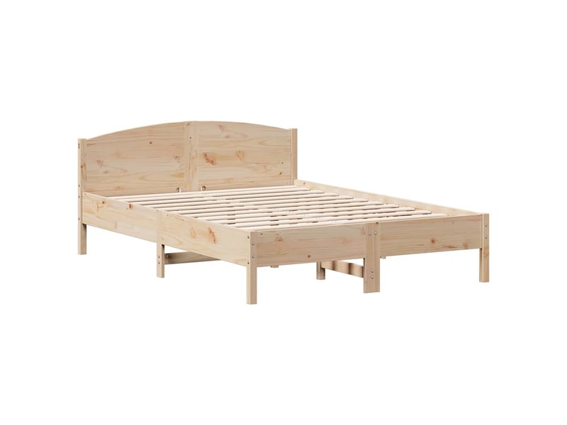  Lit double- lit adulte -  cadre de lit sans matelas 150x200 cm bois de pin massif  - Conforama B