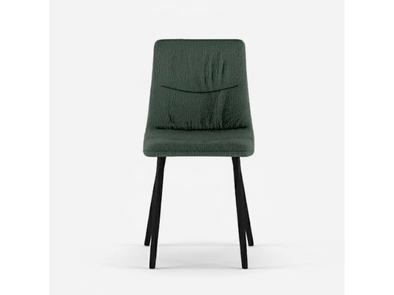  Lot de 4 chaises rembourrées en tissu facile à nettoyer daisy - vert foncé  - Conforama E