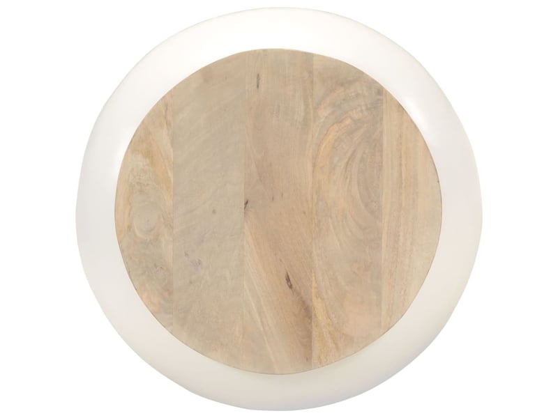  Table basse | table d'appoint salon blanc 51x51x27 cm bois de manguier massif  - Conforama C