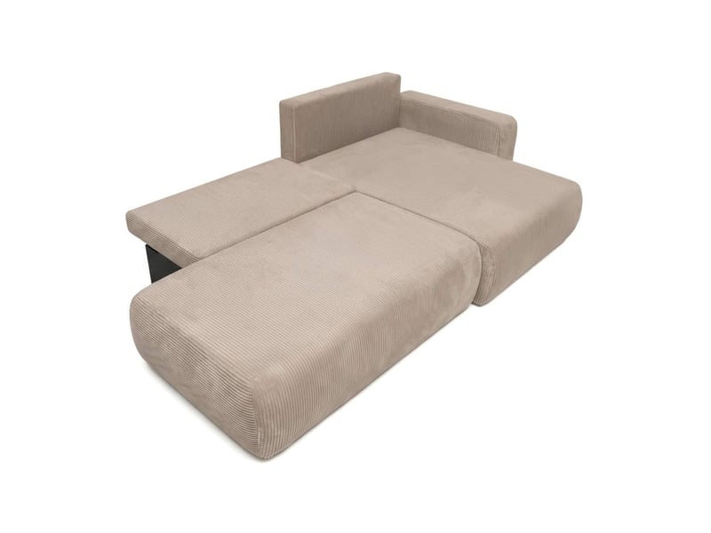 Canapé d'angle max réversible et convertible 5 places alya en velours côtelé - taupe ALYA - Conforama C