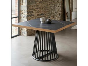 Table modulable ronde ou carrée flipflap 100cm chêne clair ou noir