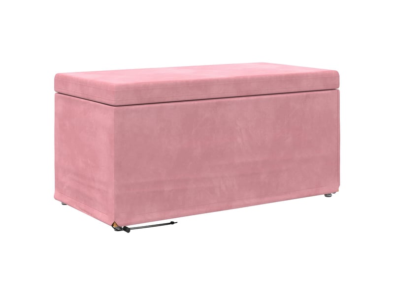 Tabouret bas, ottoman rose 81x41x40 cm velours et bois composite - Conforama A