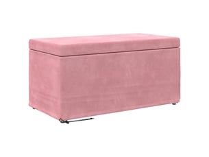 Tabouret bas, ottoman rose 81x41x40 cm velours et bois composite
