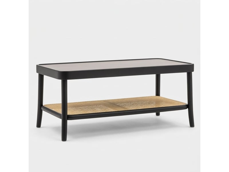  Table basse rectangulaire en bois avec étagère thomas - noir  - Conforama A