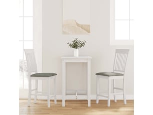 Lot de 2 tabouret de bar avec coussins en bois massif blanc et caoutchouc shl68451