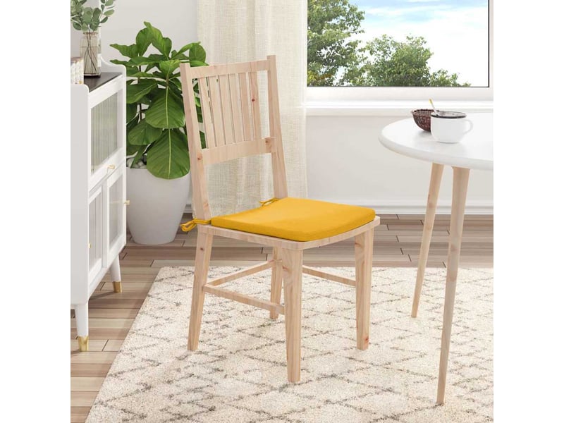 Lot de 4 coussins de siège, coussins décoratifs tissu en velours côtelé jaune clair cf59994 - Conforama D