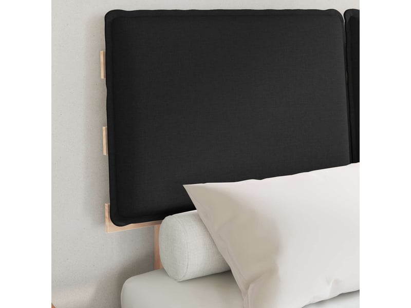  Lit double- lit adulte -  cadre de lit avec tête de lit rembourrée noir 120 x 190 cm  - Conforama B