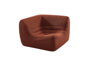 Chauffeuse d'angle bouclette texturée 1 place terracotta - sokol