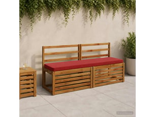 Lot de 2 coussins de banc, coussins d'assise vught 100 % polyester bordeaux cf57914