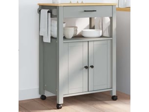 Desserte de cuisine, chariot de rangement monza 60x40x88,5 cm bois massif de pin shl4233